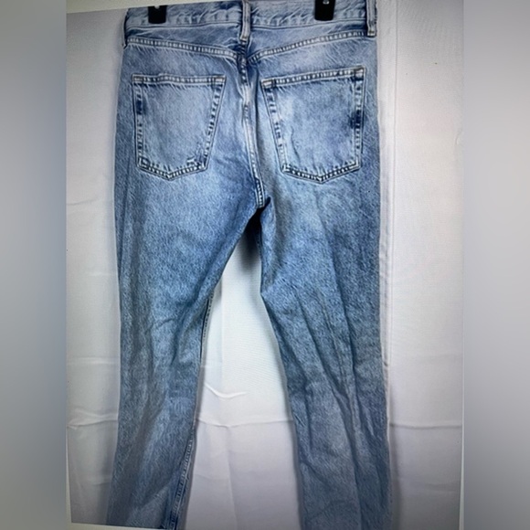 Zara Womens The Truth Slim Distressed Vintage Repair Light Wash Jeans Sz 10 - Picture 2 of 8